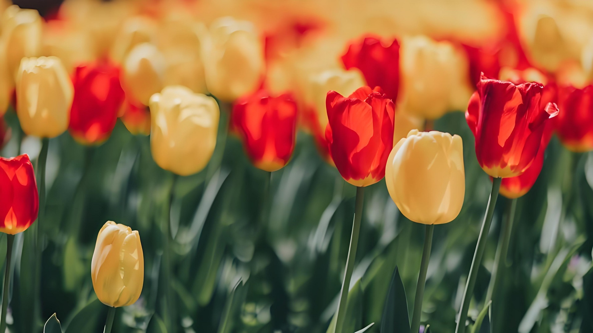 Hình nền hoa tulip rực rỡ cho máy tính