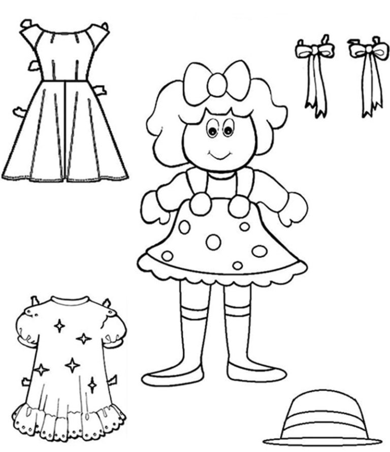 Top 90+ Tranh tô màu búp bê giấy xinh xắn bé tha hồ sáng tạo