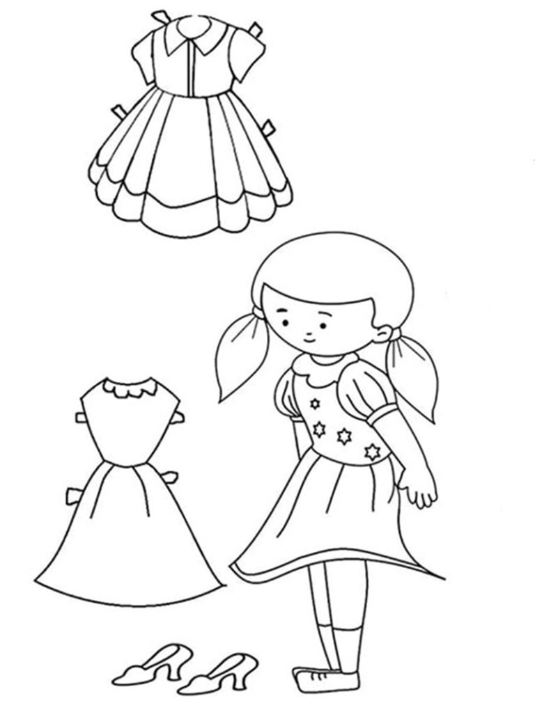 Top 90+ Tranh tô màu búp bê giấy xinh xắn bé tha hồ sáng tạo