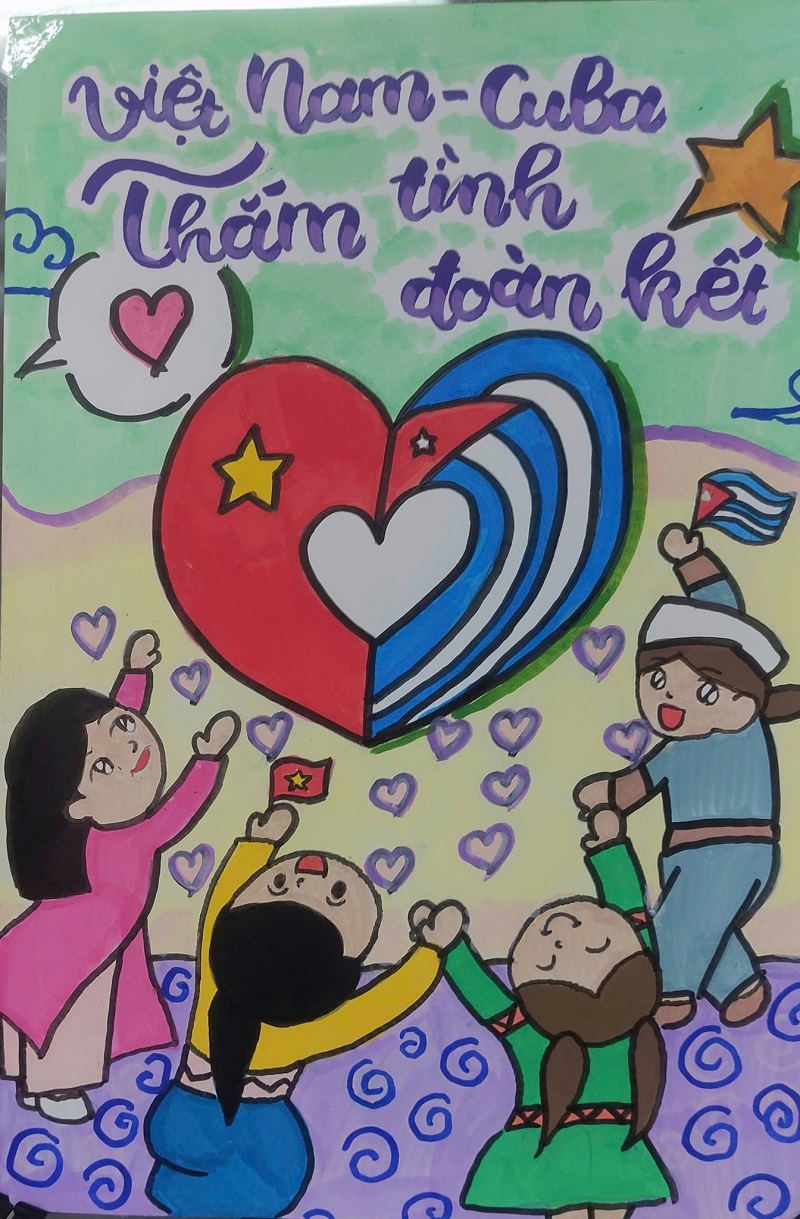 Tranh thiếu nhi Việt Nam Cuba gắn kết hai dân tộc