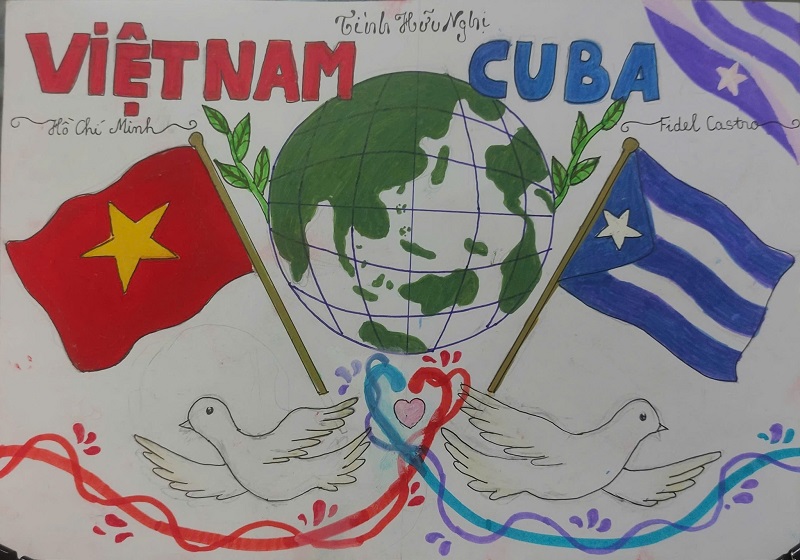 Hình ảnh tranh thiếu nhi Việt Nam Cuba sinh động