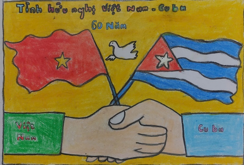 Vẽ thiếu nhi Việt Nam Cuba gửi gắm yêu thương