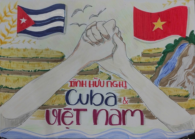 Tranh thiếu nhi Việt Nam Cuba mơ về tương lai tươi sáng