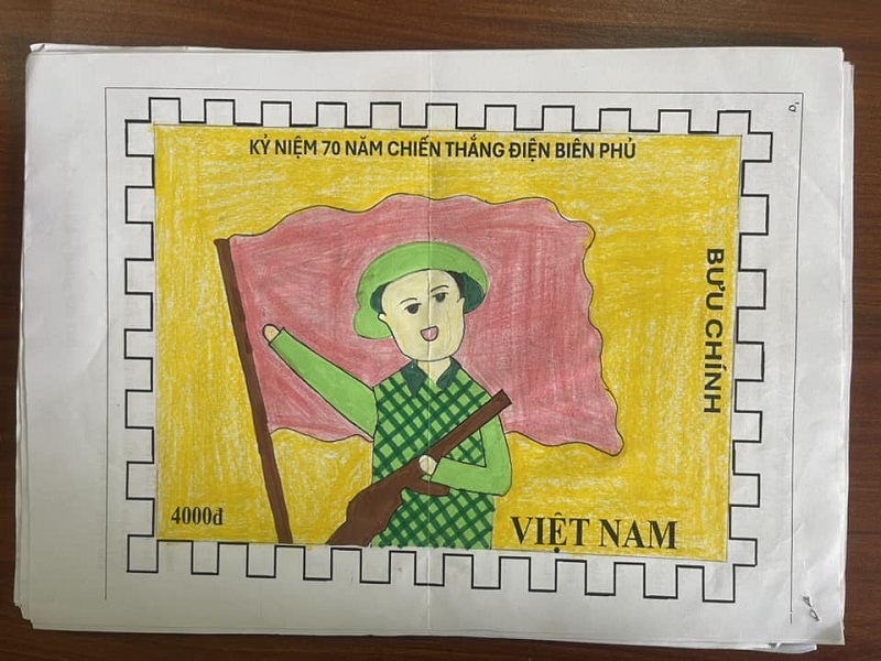 Tác phẩm tranh vẽ tái hiện chiến thắng lịch sử 1954