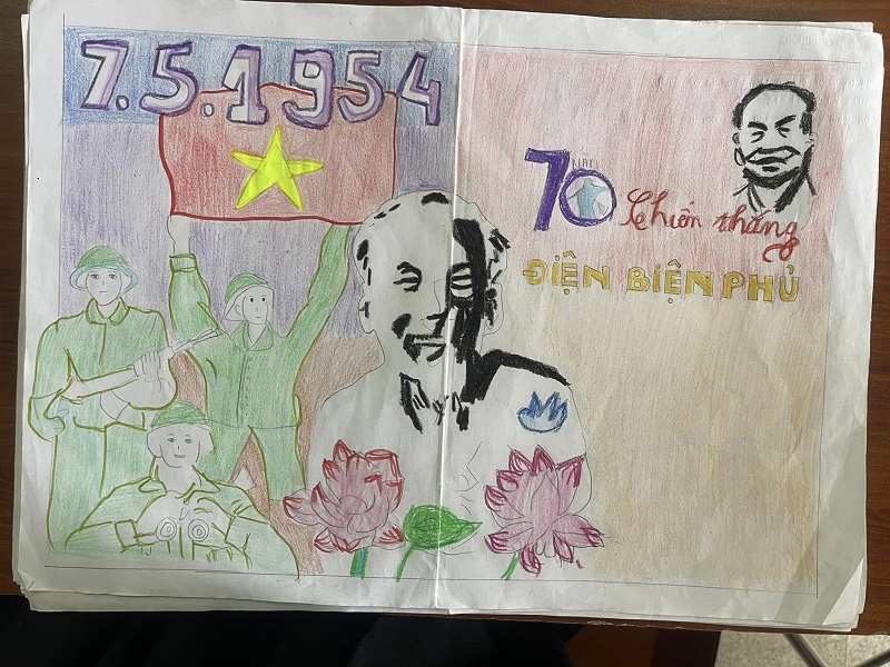 Tranh lịch sử chiến thắng Điện Biên theo phong cách hiện đại