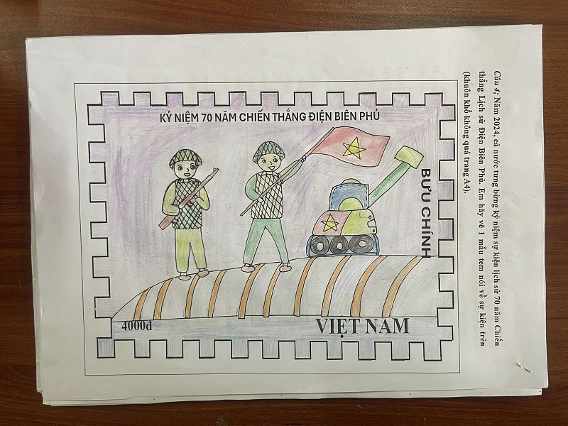 Hình ảnh chiến thắng Điện Biên Phủ vẽ bằng bút chì