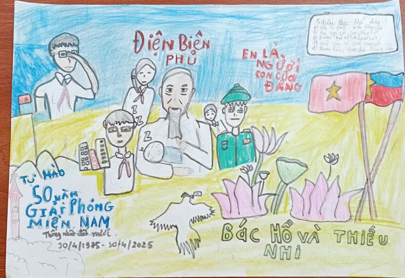 Tranh vẽ chủ đề “Bác Hồ với tuổi thơ”