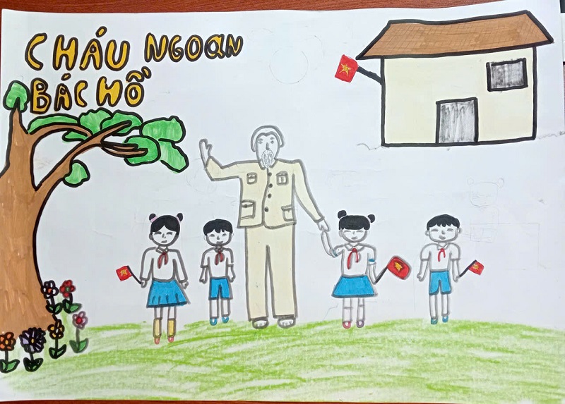 Hình ảnh sinh động về Bác Hồ và thiếu nhi