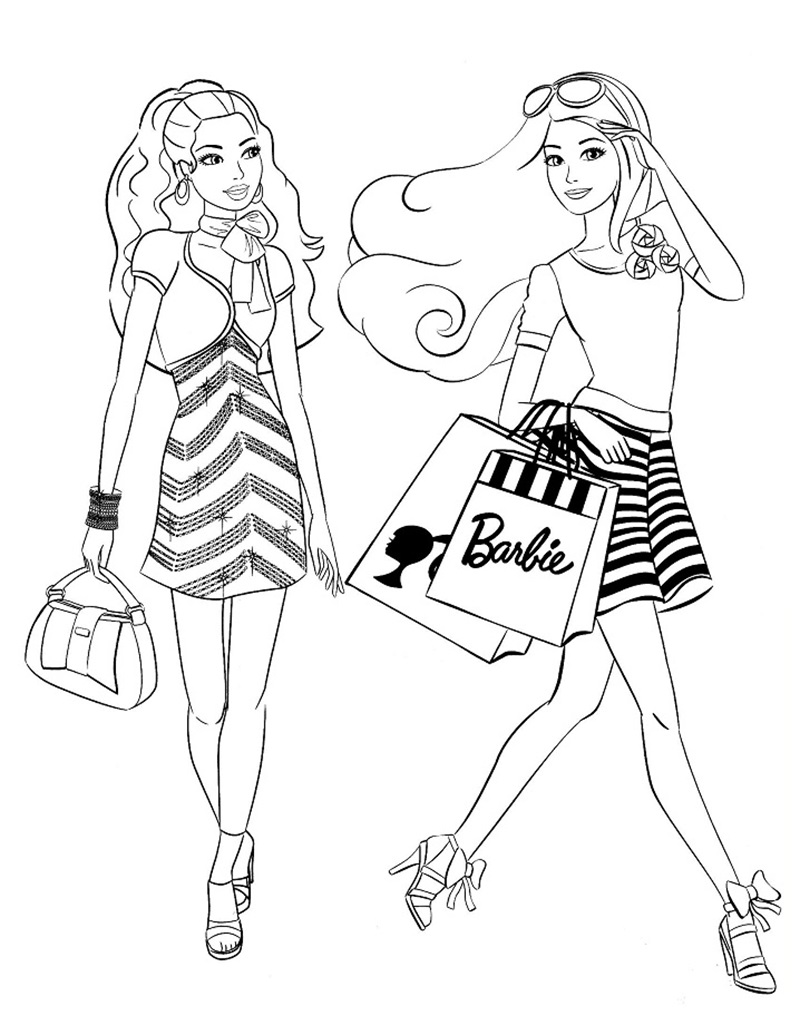Tranh tô màu búp bê Barbie đi dạ hội