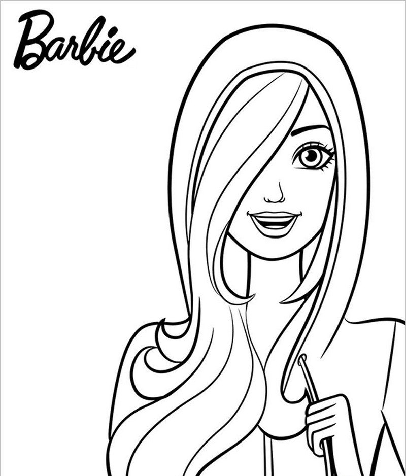 Barbie đang tô son môi