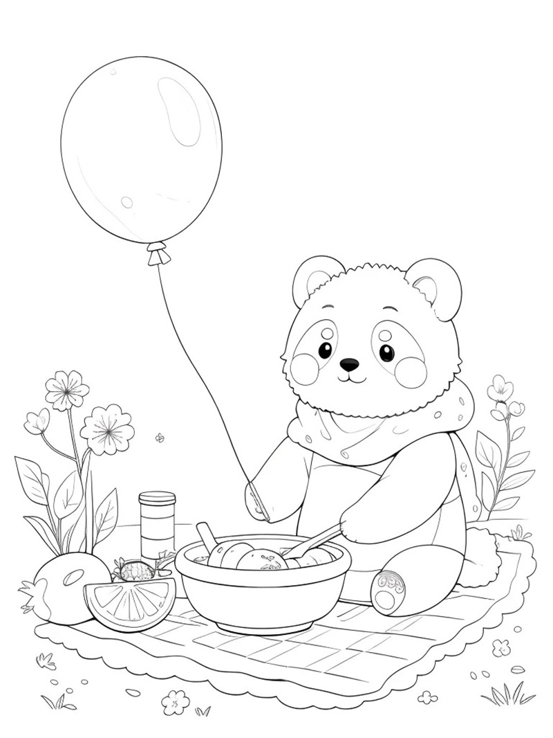 Tô màu con gấu cười toe toét