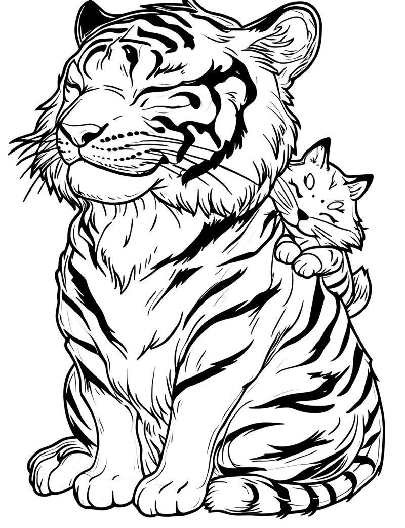Con hổ hoạt hình dễ thương