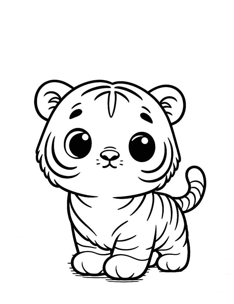 Tô màu con hổ trong rừng sâu
