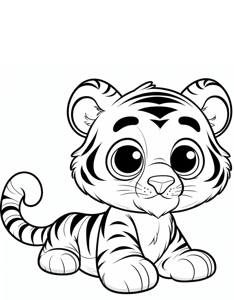 Hình tô hổ hoạt hình đáng yêu