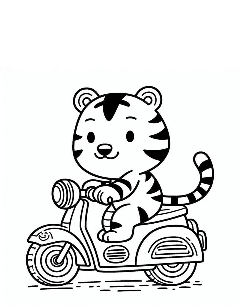 Hình vẽ con hổ bé ôm gấu bông