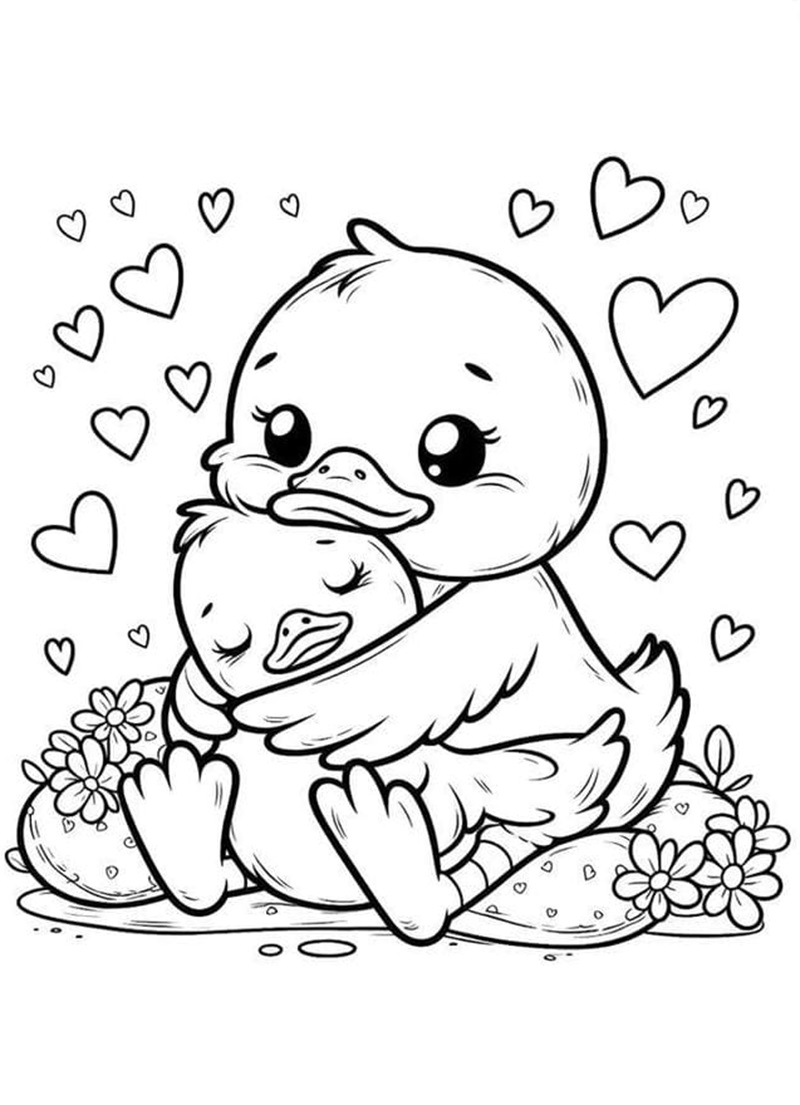 Vịt con ôm gối ngủ ngon