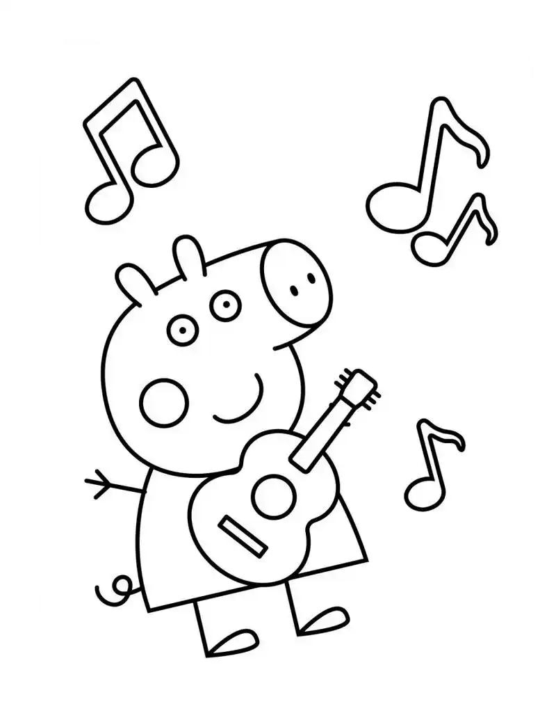 Tranh Peppa chơi cùng thỏ Rebecca