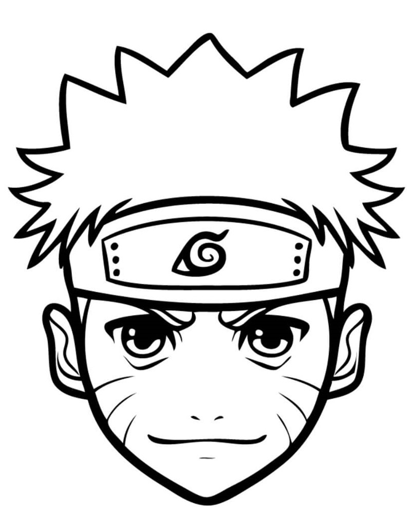 Tô màu Naruto đứng trên mái nhà làng Lá