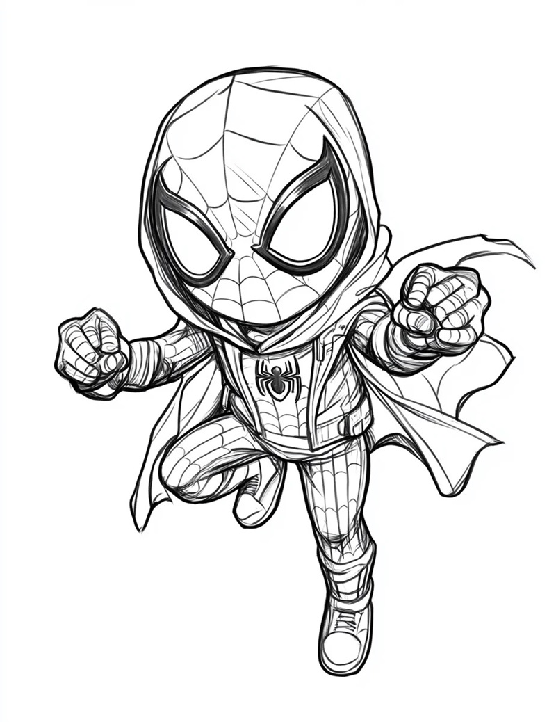 Tranh tô màu Spider-Man cổ điển