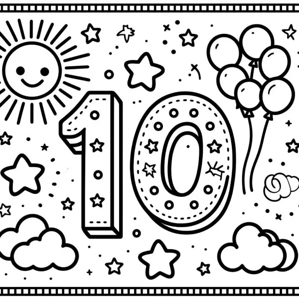 Hình vẽ số 10 rõ ràng, dễ in