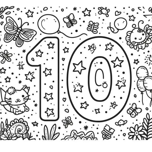 Bé gái tô tranh học số 10