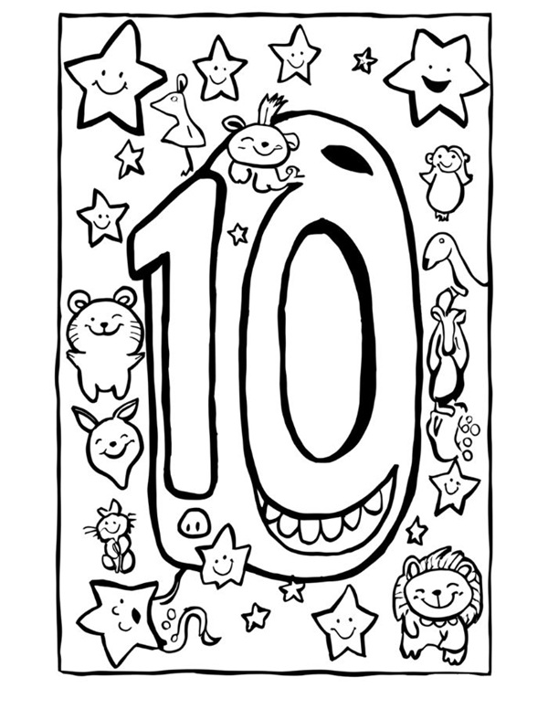 Bé đếm số 10 qua hình vẽ