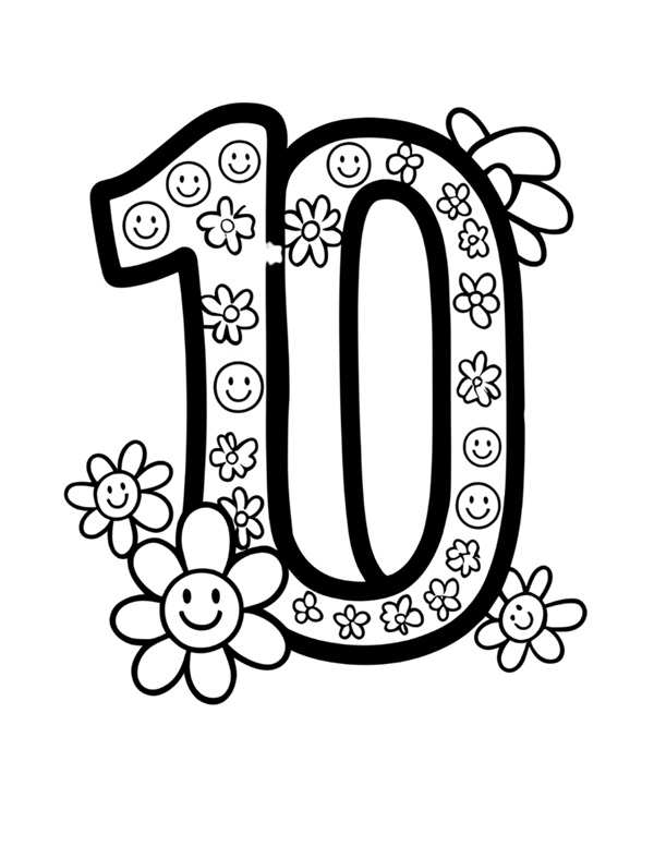 Bé học tô số 10 và vẽ thêm chi tiết