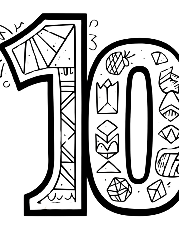 Bé viết và tô màu số 10Bé viết và tô màu số 10 
