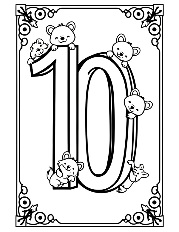 Tranh học toán số 10 đầu tiên