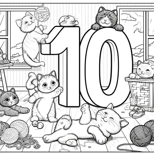 Tô màu số 10 bằng bút sáp màu