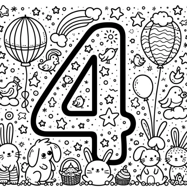 Tô số 4 với 4 bông hoa
