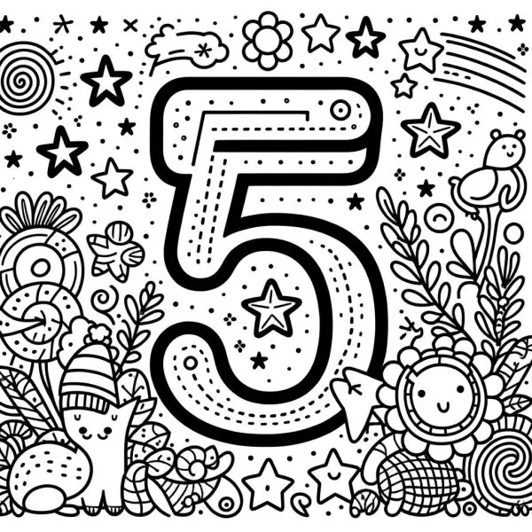 Bé trai tô màu số 5