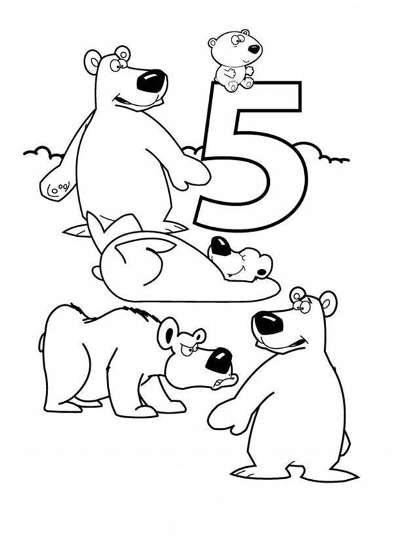 Tô màu số 5 bằng bút sáp