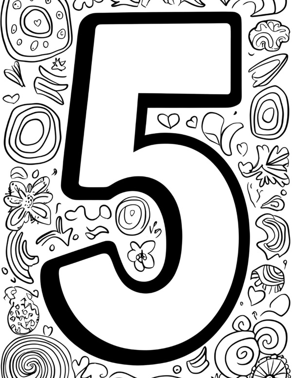 Tô màu số 5 với 5 cây kem