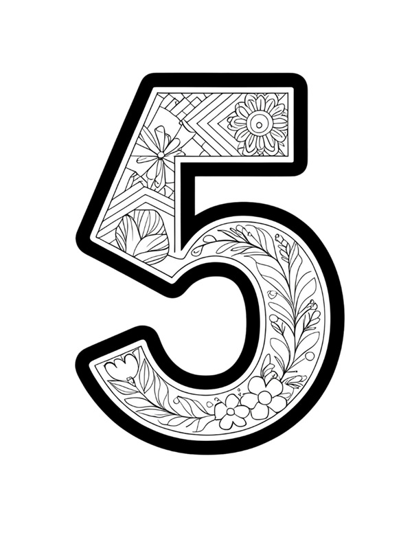 Số 5 có khuôn mặt cười