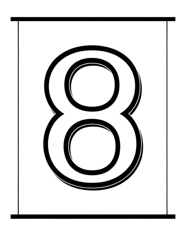 Hình số 8 cùng bảng chữ số
