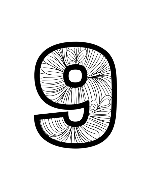 Hình số 9 nằm trong vườn hoa