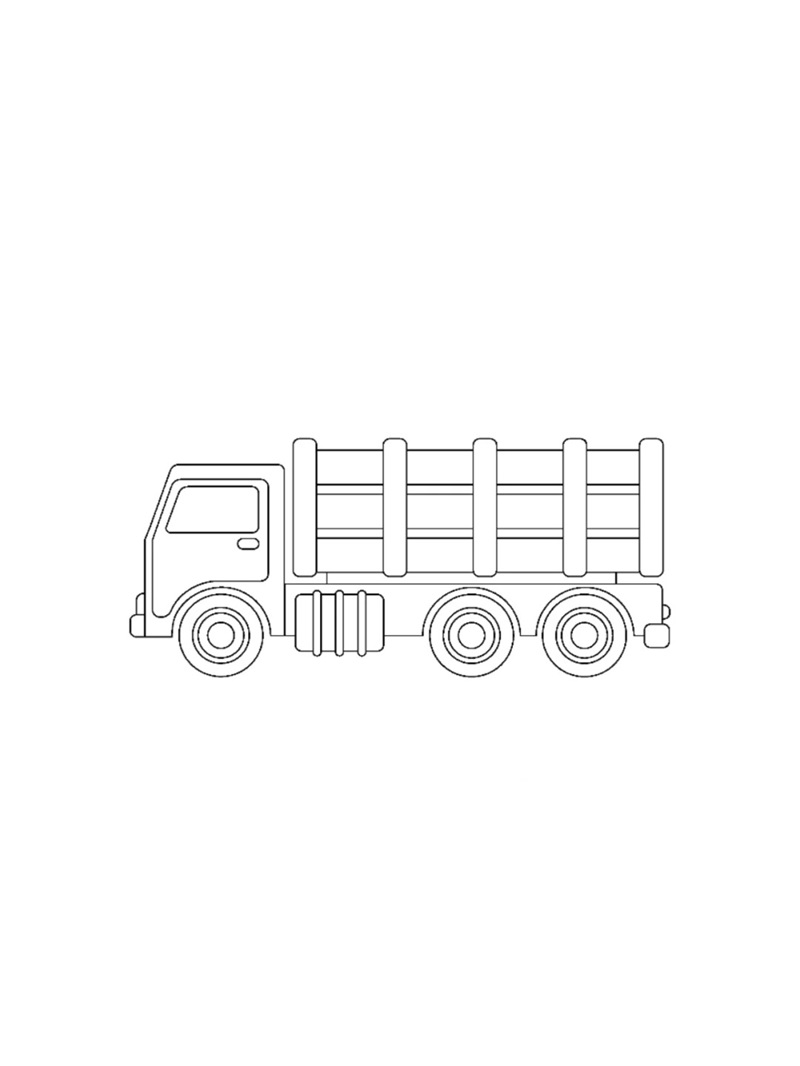 Xe tải chở gỗ cho bé tô màu