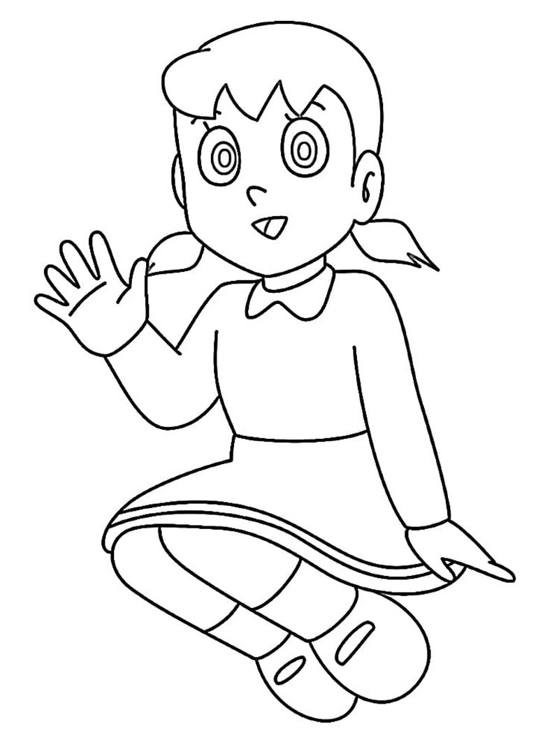 Hình tô màu Xuka và Nobita