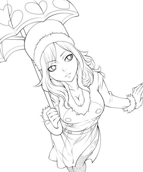 Hình vẽ anime girl đứng một mình