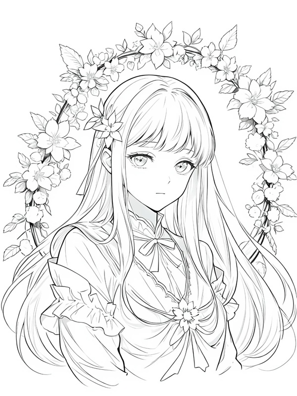 Anime girl với ánh mắt lạnh lùng