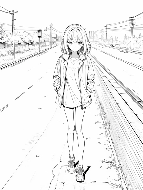 Cô gái anime tạo dáng mạnh mẽ