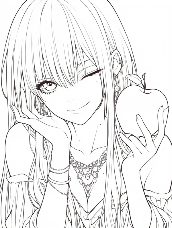 Tranh tô màu anime girl ngầu bắn súng