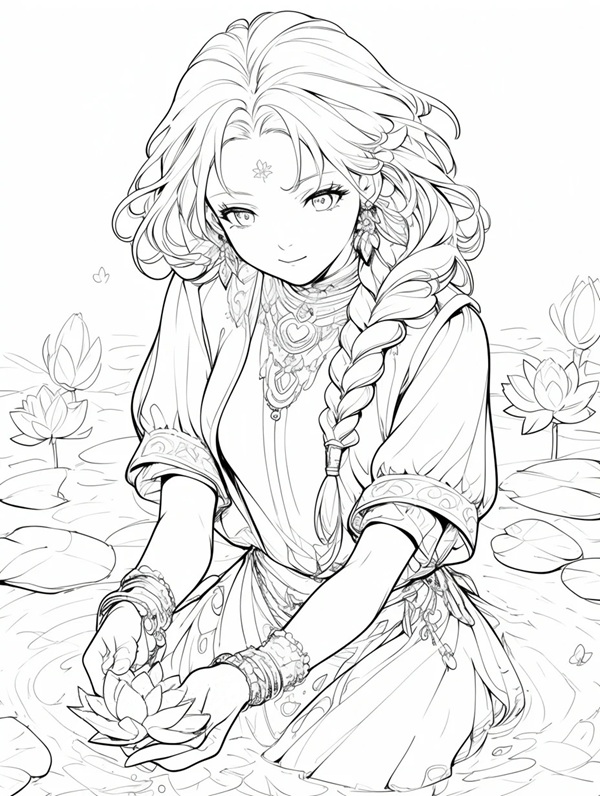 Tranh tô màu anime girl ngầu