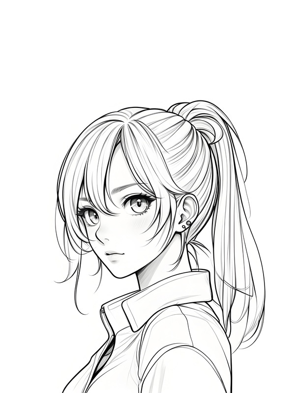 Anime girl với thanh kiếm ánh sáng