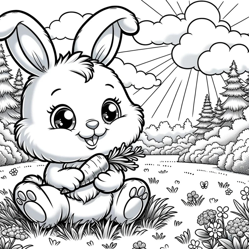 Hình tô chú thỏ đang nhảy múa