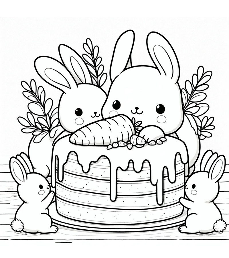 Hình con thỏ ngáp ngủ ngộ nghĩnh