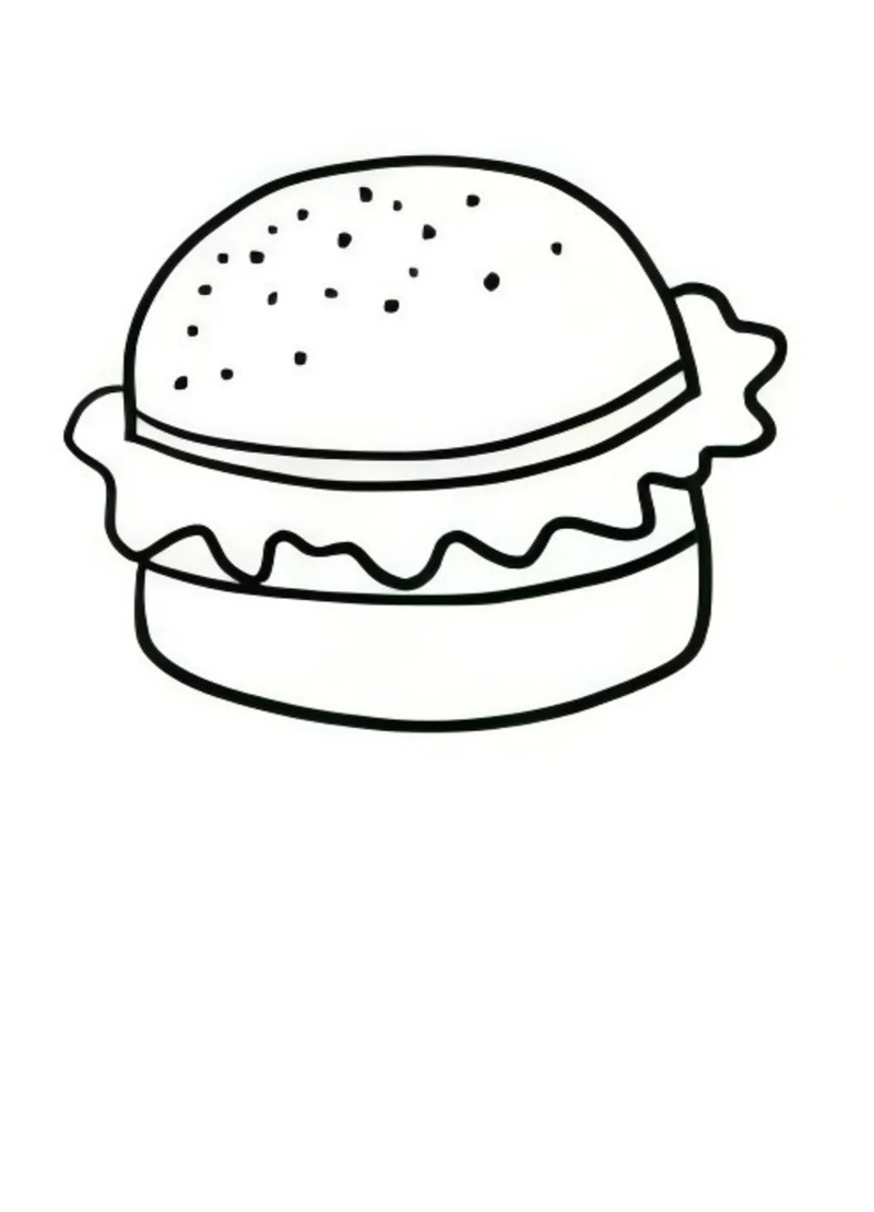 Hình tô món hamburger hấp dẫn