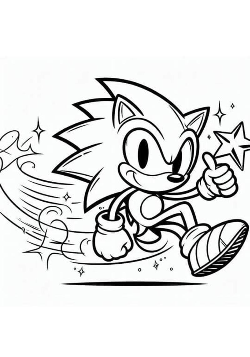 Tranh Sonic dễ thương cho bé
