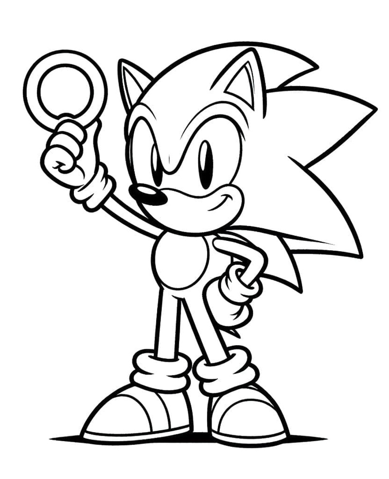 Tranh Sonic cưỡi ván trượt
